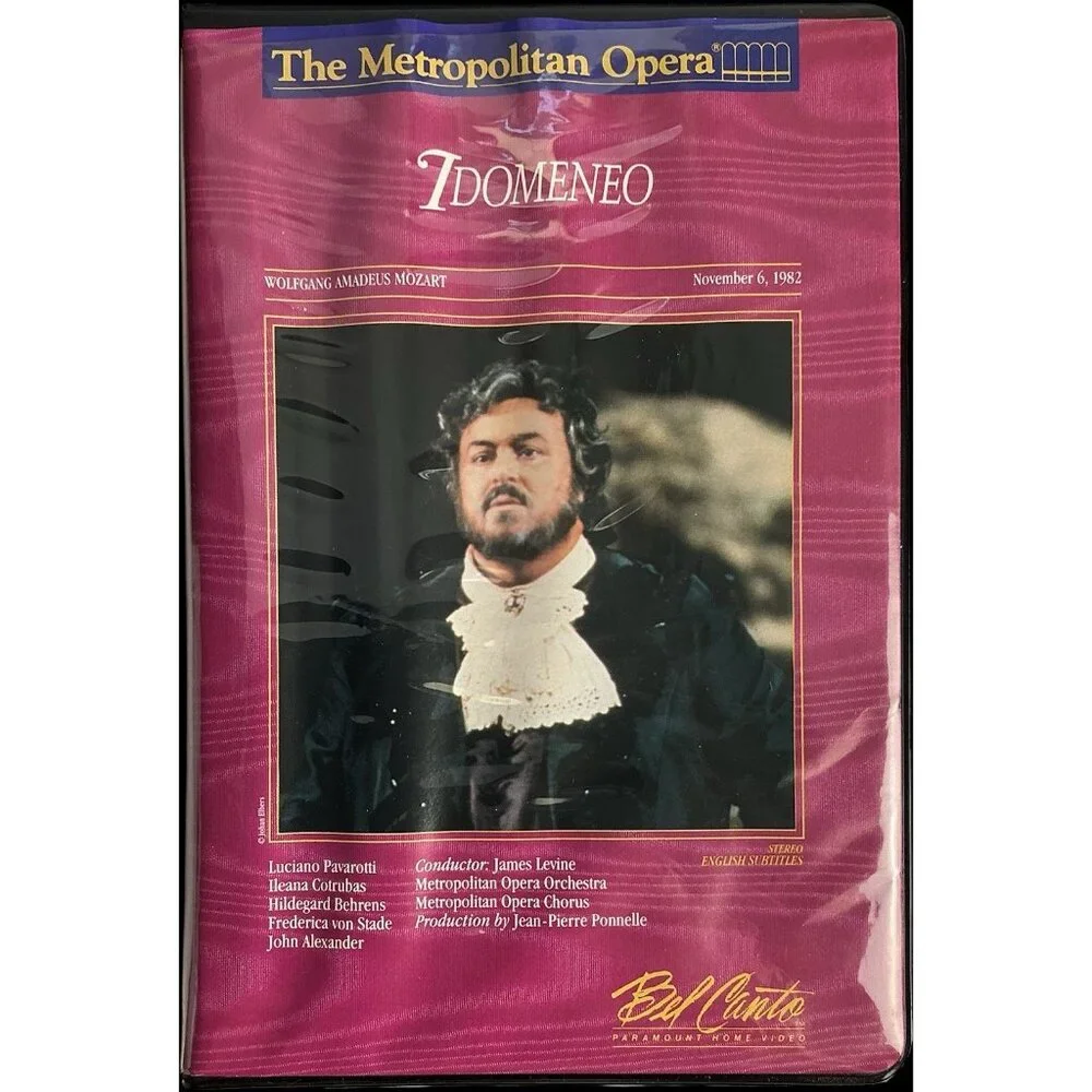 Metropolitan Opera Mozart Idomeneo (2 VHS Tape 1982) Pavarotti Cotrubas Behrens